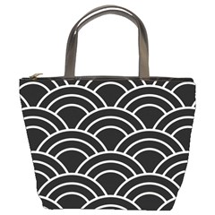 Black And White Pattern Bucket Bag by Valentinaart