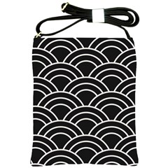 Black And White Pattern Shoulder Sling Bag by Valentinaart