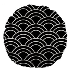 Black And White Pattern Large 18  Premium Flano Round Cushions by Valentinaart