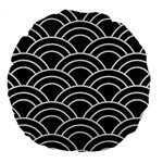 Black and white pattern Large 18  Premium Flano Round Cushions Front