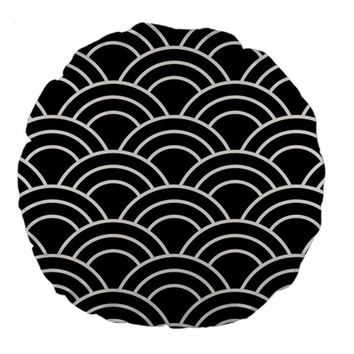 Black and white pattern Large 18  Premium Flano Round Cushions