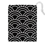 Black and white pattern Drawstring Pouch (5XL) Front