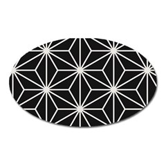 Black And White Pattern Oval Magnet by Valentinaart