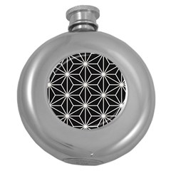 Black And White Pattern Round Hip Flask (5 Oz) by Valentinaart