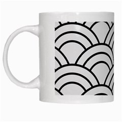 Black And White Pattern White Mugs by Valentinaart