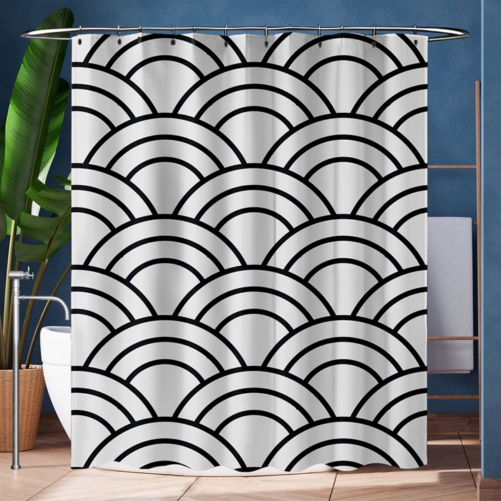 Black and white pattern Shower Curtain 60  x 72  (Medium) 