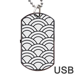 Black And White Pattern Dog Tag Usb Flash (one Side) by Valentinaart