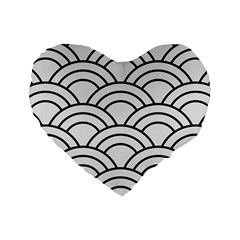 Black And White Pattern Standard 16  Premium Heart Shape Cushions by Valentinaart