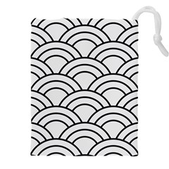 Black And White Pattern Drawstring Pouch (5xl) by Valentinaart