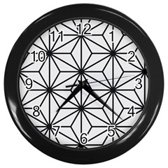 Black And White Pattern Wall Clock (black) by Valentinaart