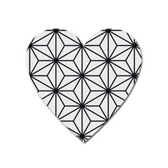 Black And White Pattern Heart Magnet by Valentinaart