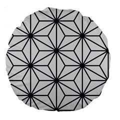 Black And White Pattern Large 18  Premium Round Cushions