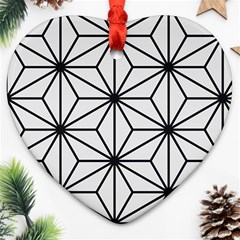 Black And White Pattern Ornament (heart)