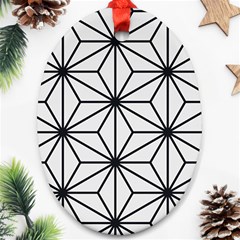 Black And White Pattern Oval Ornament (two Sides)