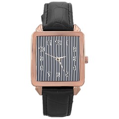 Simple Line Pattern Rose Gold Leather Watch  by Valentinaart