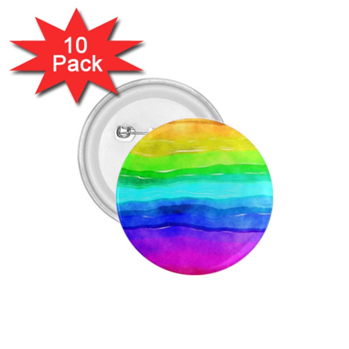 Watercolor rainbow 1.75  Buttons (10 pack)