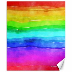 Watercolor rainbow Canvas 8  x 10 