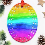 Watercolor rainbow Ornament (Oval Filigree) Front