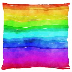 Watercolor rainbow Large Cushion Case (One Side)