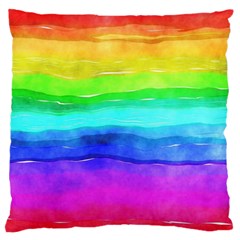 Watercolor rainbow Large Flano Cushion Case (One Side)