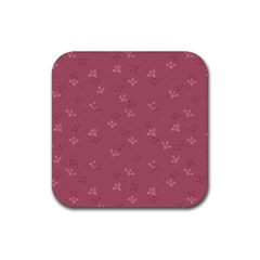 Floral Pattern Rubber Coaster (square) by Valentinaart