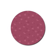 Floral Pattern Rubber Round Coaster (4 Pack) by Valentinaart