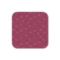 Floral Pattern Rubber Square Coaster (4 Pack) by Valentinaart