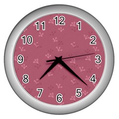 Floral Pattern Wall Clock (silver) by Valentinaart