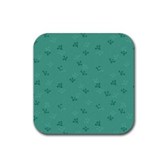 Floral Pattern Rubber Coaster (square) by Valentinaart