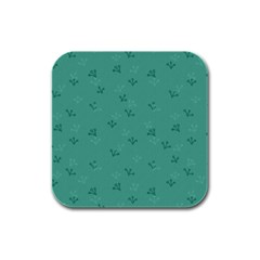 Floral Pattern Rubber Square Coaster (4 Pack) by Valentinaart