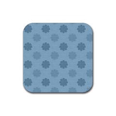 Floral Pattern Rubber Coaster (square) by Valentinaart