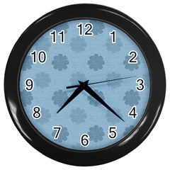 Floral Pattern Wall Clock (black) by Valentinaart