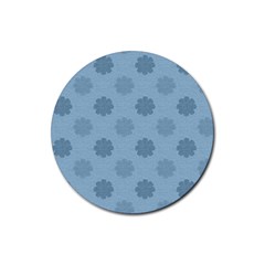 Floral Pattern Rubber Coaster (round) by Valentinaart