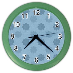 Floral Pattern Color Wall Clock by Valentinaart