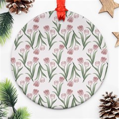 Floral Pattern Round Ornament (two Sides)