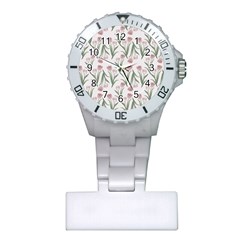 Floral Pattern Plastic Nurses Watch by Valentinaart