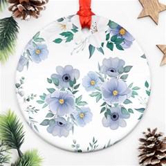 Floral Pattern Round Ornament (two Sides)