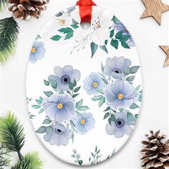 Floral Pattern Oval Ornament (two Sides)