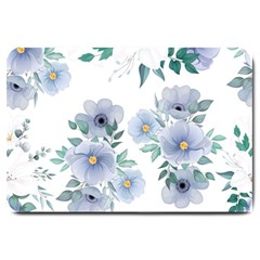 Floral Pattern Large Doormat  by Valentinaart