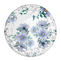 Floral Pattern Round Filigree Ornament (two Sides)