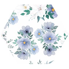 Floral Pattern Wooden Puzzle Hexagon by Valentinaart