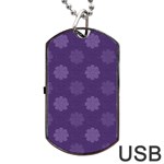 Floral pattern Dog Tag USB Flash (One Side) Front