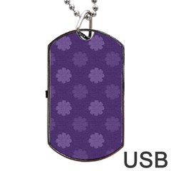 Floral Pattern Dog Tag Usb Flash (two Sides) by Valentinaart