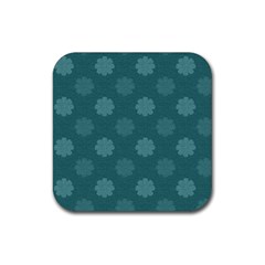 Floral Pattern Rubber Coaster (square) by Valentinaart