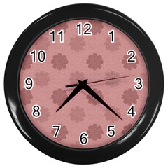 Floral pattern Wall Clock (Black)