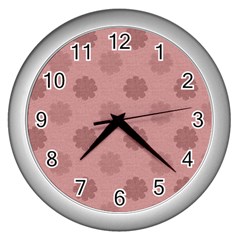 Floral pattern Wall Clock (Silver)