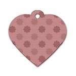 Floral pattern Dog Tag Heart (One Side) Front