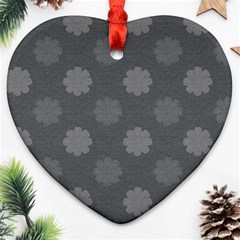 Floral Pattern Heart Ornament (two Sides)