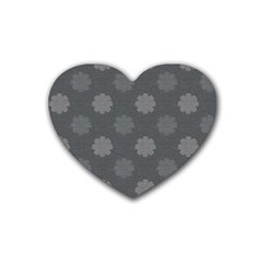 Floral Pattern Rubber Coaster (heart) by Valentinaart