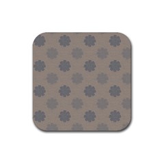 Floral Pattern Rubber Coaster (square) by Valentinaart